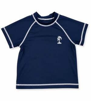 iXtreme Toddler Boys Size 2T Navy Blue Palm Tree Surf Shop Rash Guard Swim Shirt
